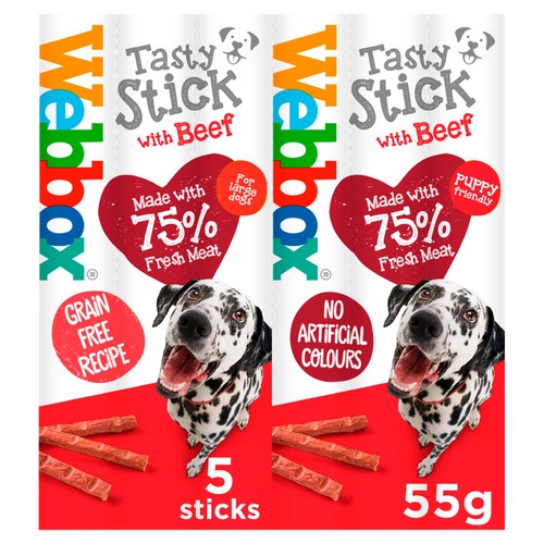 Webbox 5 Tasty Sticks with Beef 55g