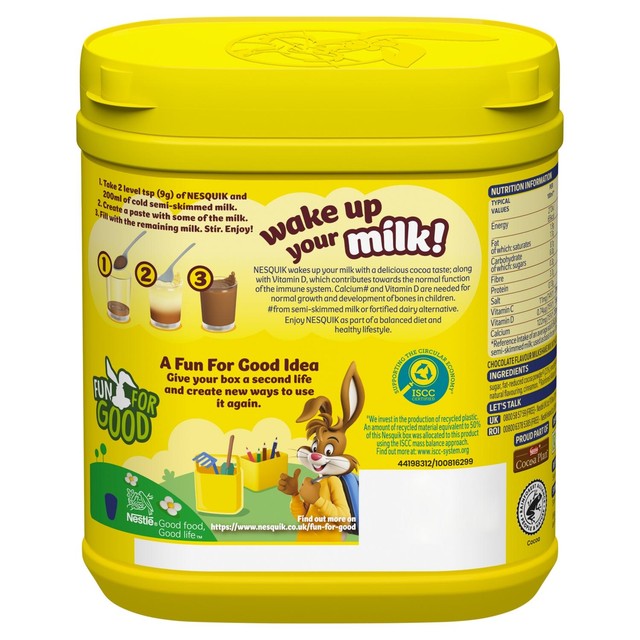 4 Pack) Nestle Nesquik Chocolate Flavor Powder Stir In Drink Mix Canister, 38 Oz Canister, 83 Servings - View #2