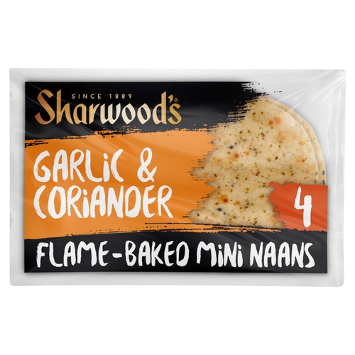 Sharwood's Indian Sides Garlic & Coriander Mini Naan Breads 4 Pack
