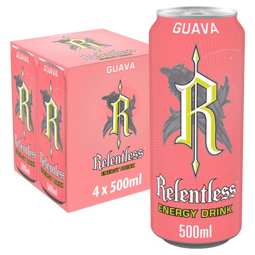 Relentless Guava Energy Drink 4 x 500ml Cans - Morrisons Online