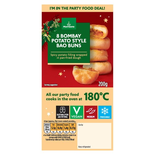Morrisons 8 Bombay Potato Style Bao Buns  200g