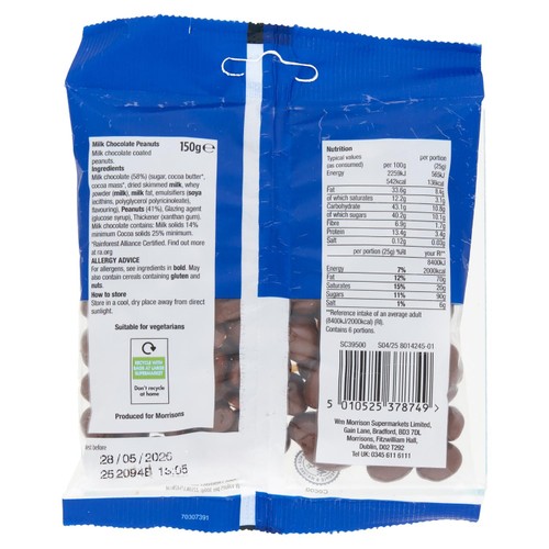 Morrisons Milk Chocolate Peanuts 150g