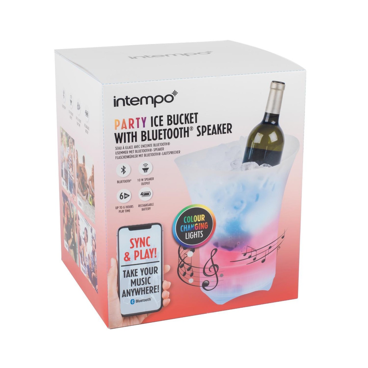 Intempo Party Ice Bucket With Bluetooth Speaker