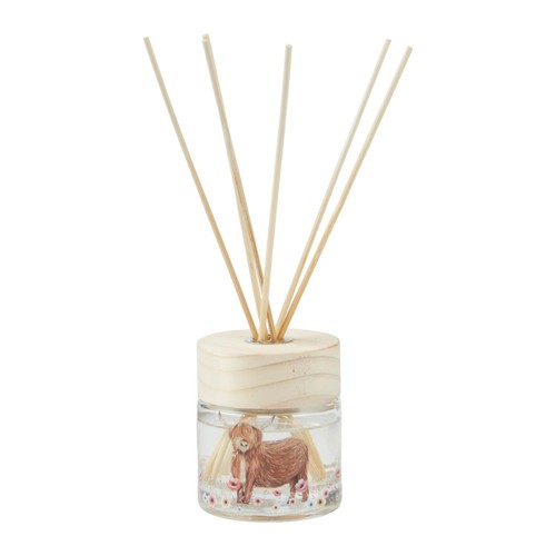 Nutmeg Home Floral Highland Cow Diffuser Cedar Leaf & Tonka 100ml