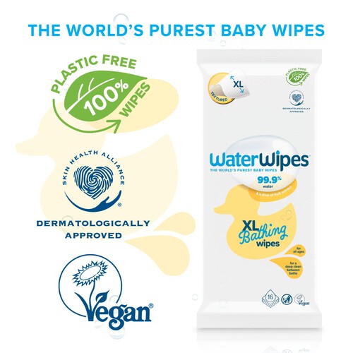 WaterWipes XL Bathing Baby Wipes 16 Wipes 