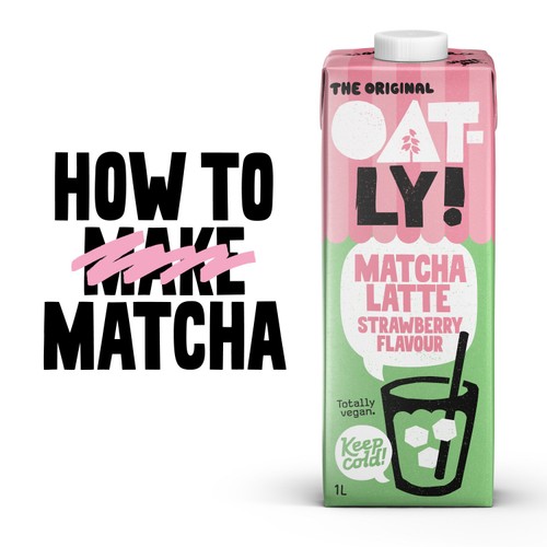 Oatly Oat Drink Matcha Latte Strawberry Flavour 1L