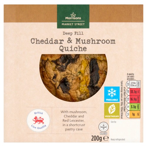 Morrisons mushroom and cheddar quiche