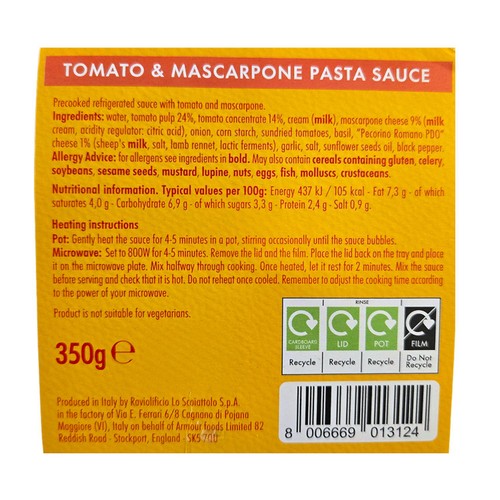 Scoiattolo Tomato & Mascarpone Sauce
