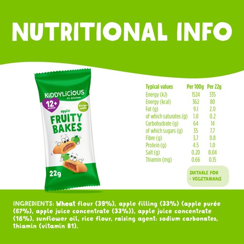 Kiddylicious Apple Fruity Bakes Baby Snacks