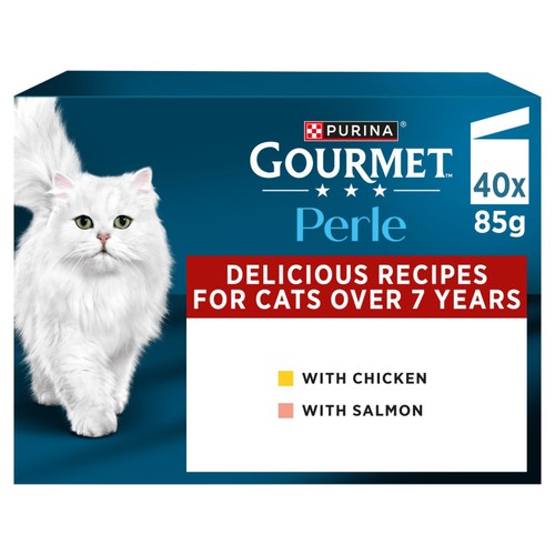 GOURMET Perle Senior 7+ Mini Fillets in Gravy Wet Cat Food 40x85g