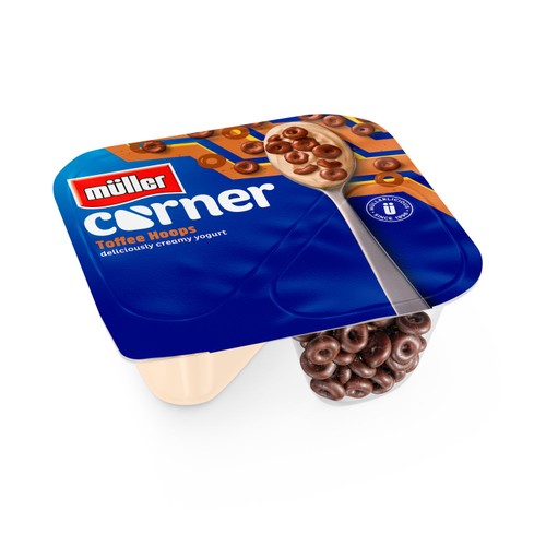 Muller Corner Toffee Yogurt with Chocolate Hoops 124g