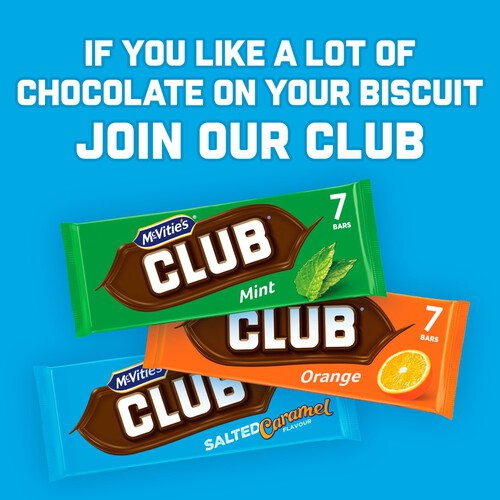 McVitie's Club Salted Caramel Flavour Chocolate Biscuit Bars Multipack 