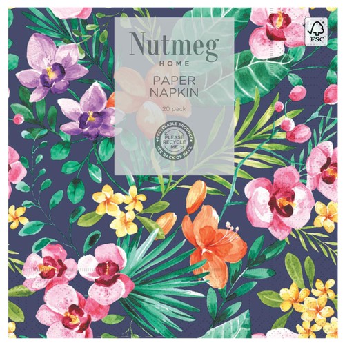 Nutmeg Tropical Napkins 20 Pack