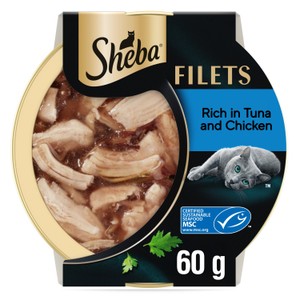 Sheba Fillets Cat Food Tray with Chicken in Gravy