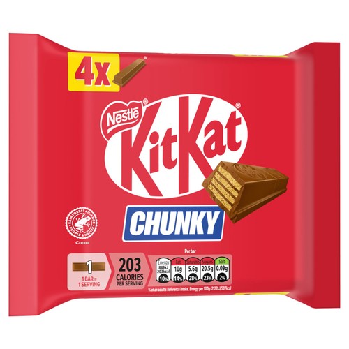 Kit Kat Chunky Milk Chocolate Bar Multipack 4 Pack