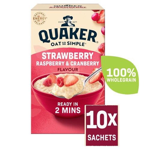 Quaker Oat So Simple Strawberry, Raspberry & Cranberry Porridge Sachets