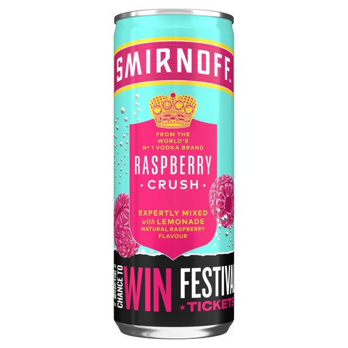 Smirnoff Raspberry Crush & Lemonade Cocktail Can 250ml