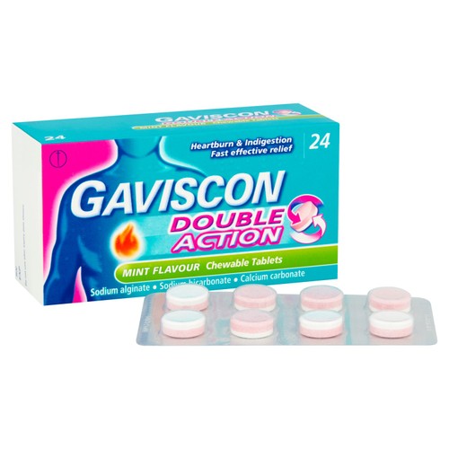 Gaviscon Double Action Heartburn & Indigestion Mint Flavour Tablets