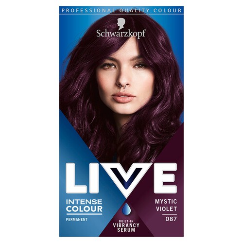 Schwarzkopf LIVE Intense Colour Permanent Purple Hair Dye 087 Mystic Violet