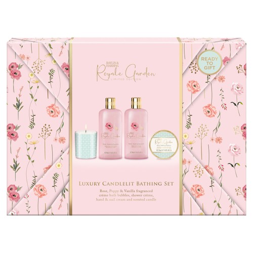 Baylis & Harding Royale Garden Rose Gift Wrapped Candletlit Gift Set