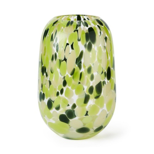 Nutmeg Home Green Confetti Glass Vase