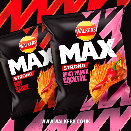 Walkers Max Strong Fiery Prawn Cocktail Crisps