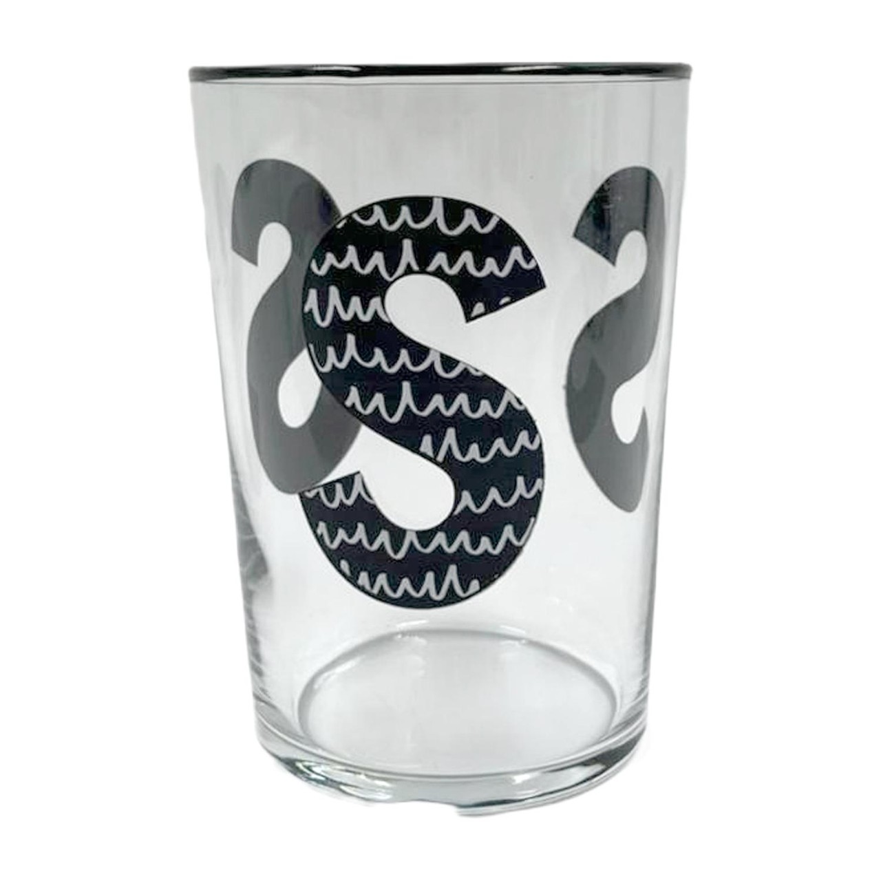 Nutmeg Home Alphabet Glass S And Black Rim 510ml