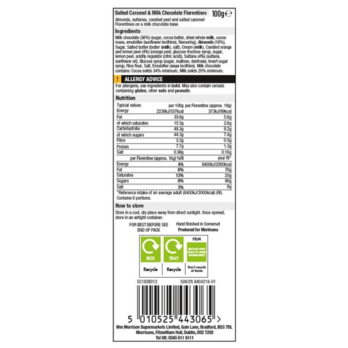 Morrisons The Best Salted Caramel Florentines 100g