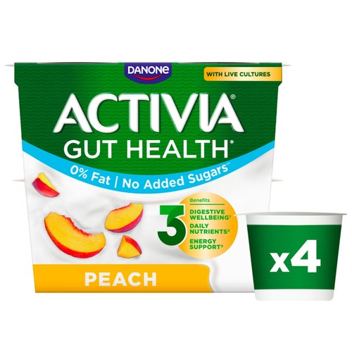 Activia Peach Fat Free Gut Health Fruit Yoghurt
