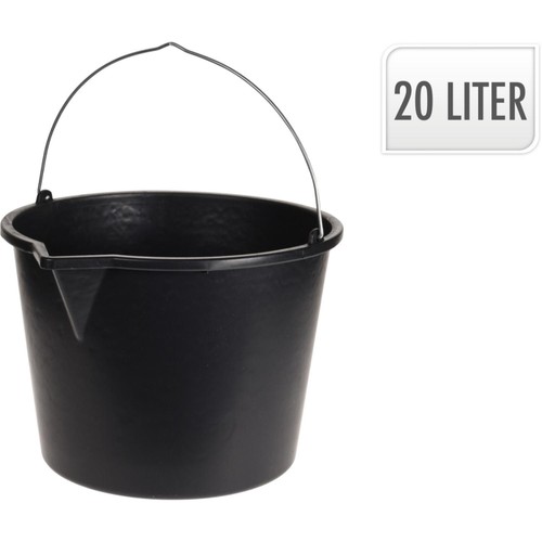 Koopman Black Bucket With Metal Handle 20L