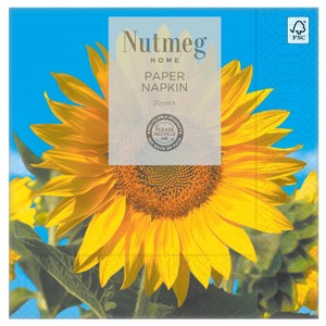 Nutmeg Sunflower Napkins 20 Pack - Morrisons Online Groceries & Offers