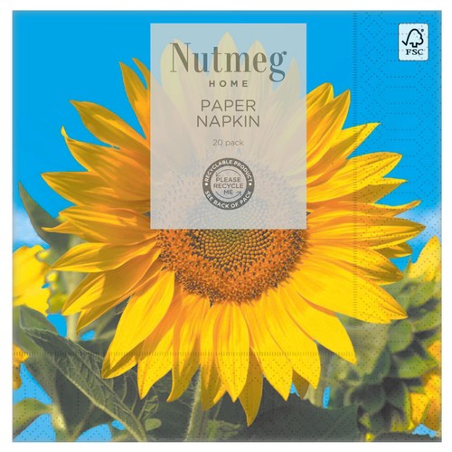 Nutmeg Sunflower Napkins 20 Pack