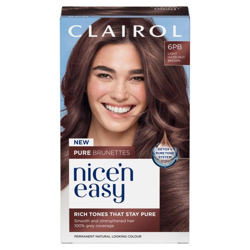 Clairol Nice'N Easy Pure Brunettes Permanent Hair Dye 6Pb Light Brown