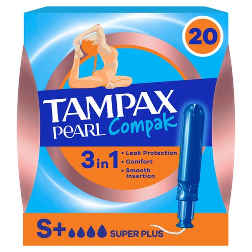 Tampax Compak Pearl 3 In 1 Tampons Super Plus