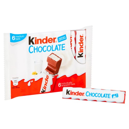 Kinder Milk Chocolate Medium Treat Snack Bars Multipack