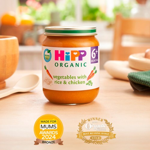 HiPP Organic Vegetables with Rice And Chicken Baby Food Jar 6+ Months 125g