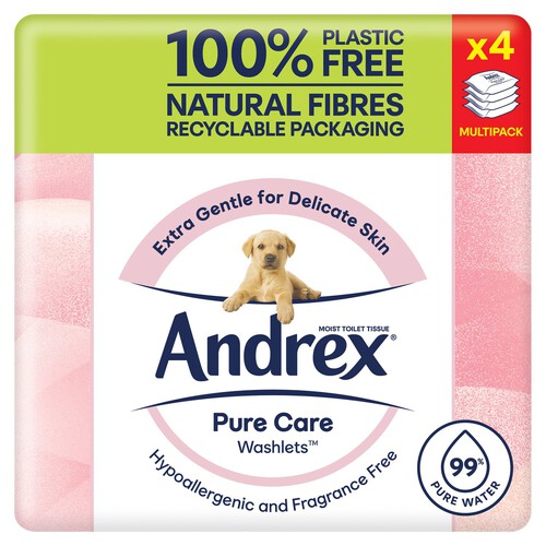 Andrex Pure Care Washlets Quad 