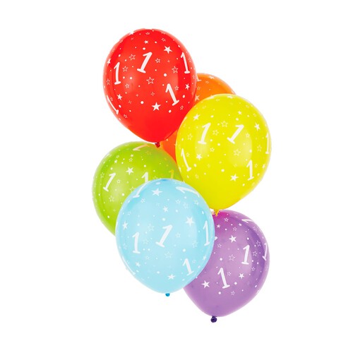 Nutmeg Multicoloured Number Latex Balloon No.1