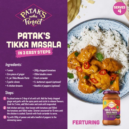 Patak's Tikka Masala Indian Medium Spice Paste 283g