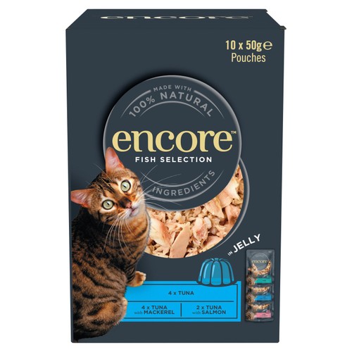 Encore Cat Pouch Fish Selection In Jelly 
