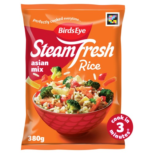 Birds Eye Steamfresh 2 Asian Vegetable Rice Steam Bags 380g 