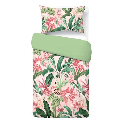 Nutmeg Home 100% Cotton Tropical Garden Duvet Set Single
