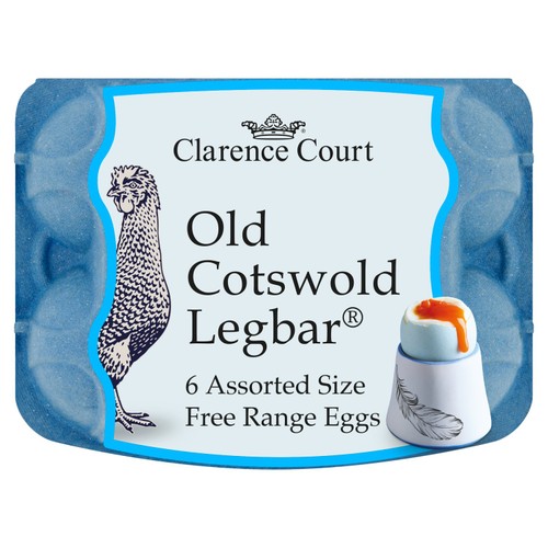 Clarence Court Assorted Cotswold Legbar Eggs 6 pack