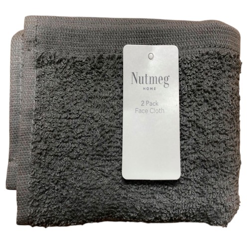 Nutmeg home mid grey face cloths