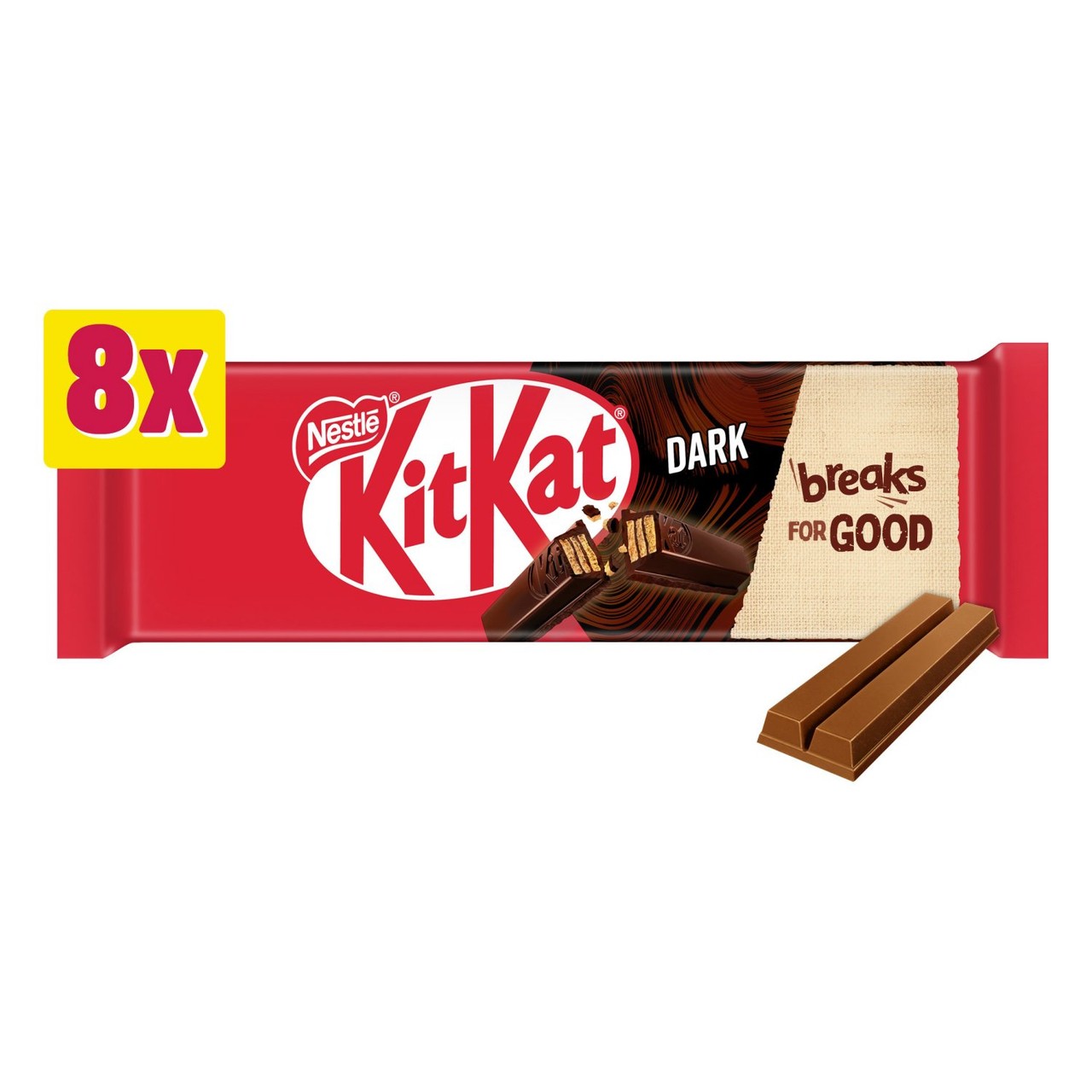 KitKat 2 Finger Dark Chocolate Biscuit Bar 8 Pack Multipack
