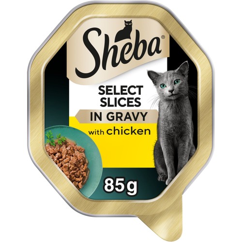 Sheba Select Slices Wet Cat Food Tray With Chicken In Gravy 85g