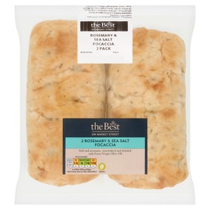 Morrisons The Best Focaccia Rosemary & Sea Salt 2 Pack