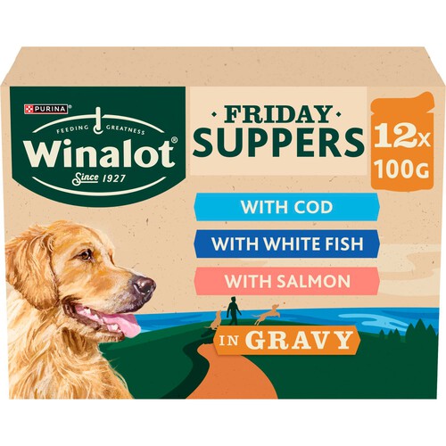 Winalot Friday Suppers Mixed Variety Fish In Gravy Wet Dog Food