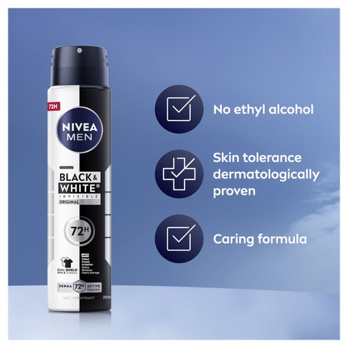 NIVEA MEN Black & White Original 72h Anti-Perspirant Deodorant Spray