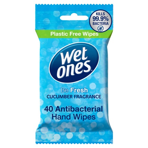 Wet Ones Be Fresh 40 Refreshing Cucumber Fragrance Antibacterial Hand Wipes